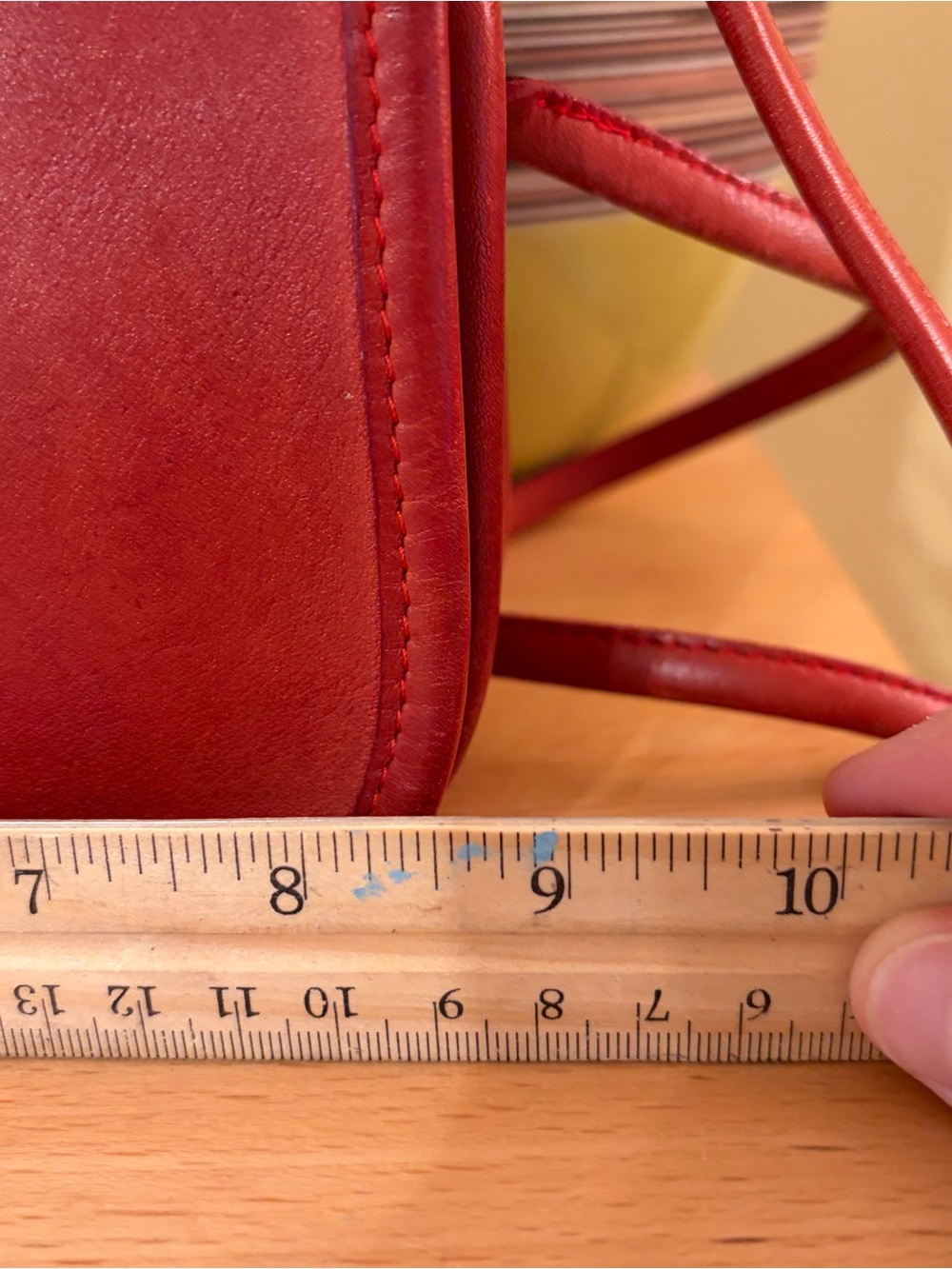 Vintage Coach Dinky 80s 90s Cherry Red Leather Crossbody Bag Purse Made In USA - Picture 12 of 16